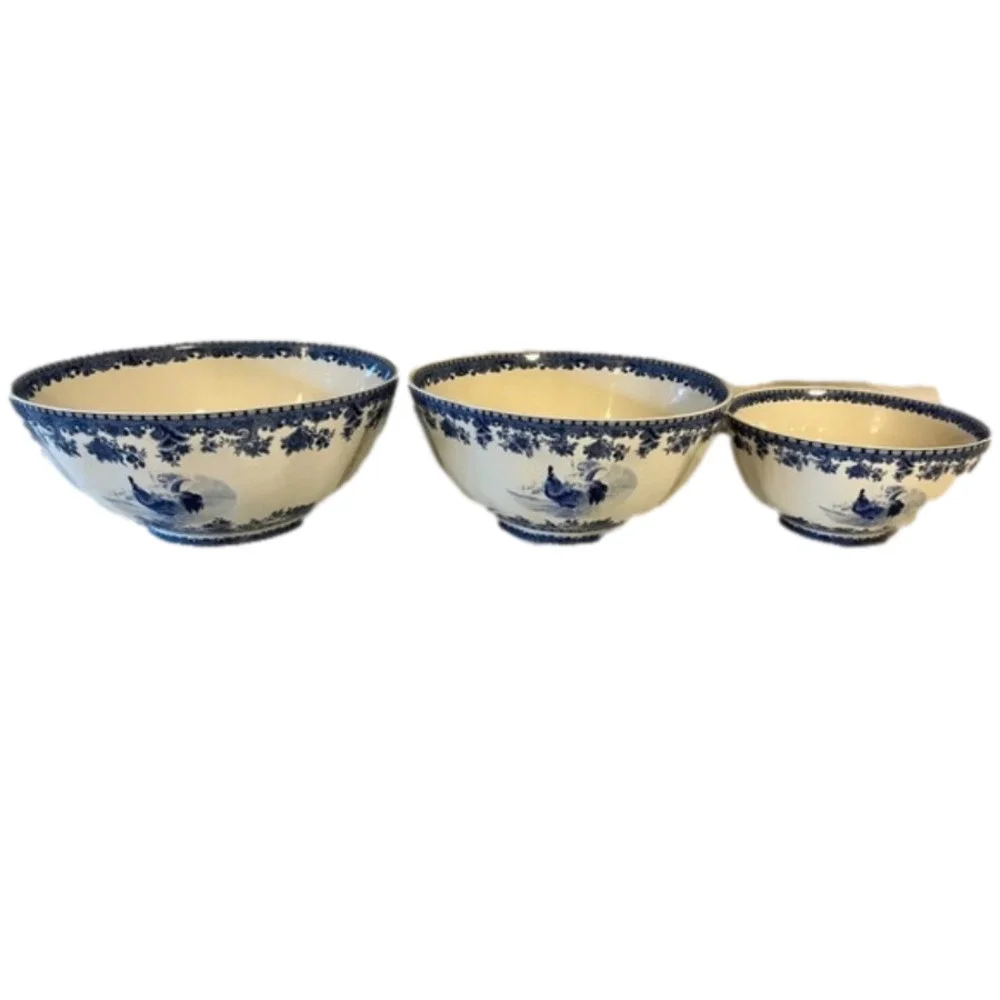 Vintage William James Farm Yard 3 Piece Serving Bowl Set